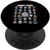 Shark Species Ocean Marine Biology Graph Shark Faces Ocean Shark Amante Marine Tipi di squalo Divertente PopSockets PopGrip Adesivo
