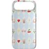 Preppy Coquette Teen Aesthetic Custodia per iPhone Air Iced Coffee - Occhiali da sole a forma di cuore con archetti e cuffie, colore azzurro