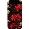 Red Spider Lily Japanese Floral Custodia per iPhone X/XS Arte botanica del giglio rosso di ragno di Higanbana