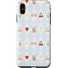 Preppy Coquette Teen Aesthetic Custodia per iPhone XS Max Iced Coffee - Occhiali da sole a forma di cuore con archetti e cuffie, colore azzurro