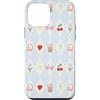 Preppy Coquette Teen Aesthetic Custodia per iPhone 12 mini Iced Coffee - Occhiali da sole a forma di cuore con archetti e cuffie, colore azzurro