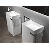 Bernstein Lavabo a colonna con portasciugamani integrato TWZ312 di pietra solida - 50 x 35 x 85 cm - colore a scelta, Colore:Nero/Bianco (opaco)