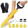 Vexnaro Pistola per Malta 5 in 1 in Plastica ABS, Pompa Manuale per Stucco con Ugelli e Accessori, Applicatore per Riempire Fughe Crepe Muri e Piastrelle, Set con 2 Kit Accessori e Guanti
