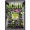 schilderkreis24 - Targa in metallo con ricetta per cocktail, decorazione per bar, cucina, pub, per tutti gli amanti di liquori, cocktail e long drink, 20 x 30 cm, Mojito