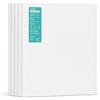 EXERZ Tele per pittura 30x30cm set da 5 /Tele d'artista intelaiate/280GSM/Prestirate 100% Cotone/Vuote/Imprimitura tripla/Tre strati di gesso/Prive di acidi/Grana media/spessore 1,7cm