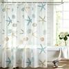 KASESSS Tenda Doccia Antimuffa, 180x180cm Stella Marina Conchiglia Tenda Vasca da Bagno Impermeabile PEVA Oceano Tende Doccia con Anelli per Vasca da Bagno Facile da Pulire Shower Curtain