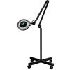 Activeshop S4 - Lampada con lente d'ingrandimento, lampada da lavoro e treppiede per salone di bellezza, parrucchieri, tatuaggi, colore: nero