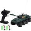 WAHEWUD Carro armato RC giocattolo in scala 1/32 2.4GHz anfibio 8 ruote motrici Veicolo telecomandato Rotazione a 360 gradi Arrampicata su tutti i terreni RC Auto per bambini Adulti (Verde 2 batterie)