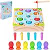 LIULINY Gioco Pesca Pesci Calamita, Giocattolo Montessori in Legno, Giocattolo Educativo Magnetico, Gioco per Le Abilità Motorie Fine, Regalo di Compleanno per Bambini e Bambine di 3 Anni