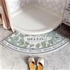 YongXinMY Tappeto da bagno curvo in pile, tappetino da doccia angolare con piante e fiori, morbido, assorbente, antiscivolo, a semicerchio, per porta del WC, cucina, separazione da asciutto e bagnato