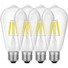Jiehe Lampadina LED E27 6W ST64 a Filamento, Bianco Neutro 4000K
