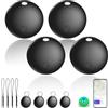 Drepint 4 PCS Localizzatore Bluetooth Funziona con Dov'è (Solo iOS) | Bluetooth Trova oggetti Localizzatore Chiavi con 4 Portachiavi per Portafogli, Zaini, Bagagli, Batteria Sostituibile