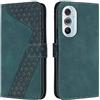 OKZone Cover per Motorola Moto Edge X30/Edge 30 Pro/Edge Plus 2022, Custodia a Libro in Pelle Protettiva Folio Portafoglio con Chiusura Magnetica e Slot per Carte Wallet Case Flip Cover (Verde)