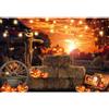 Xiaoterna 2,5x1,8m Sfondo di Halloween Zucca Spaventapasseri Luci Glitter Fotografia Sfondo Autunno Rustico Casa di legno Covoni Ruota Fattoria Festa Decorazione Bambini Adulti Ritratto Foto Puntelli