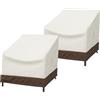 Amazon Basics Telo di copertura sagomato per poltrona a seduta profonda da lounge, 1 Posti Lounge - Set di 2, Beige et Marrone Chiaro