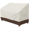 Amazon Basics Telo di copertura sagomato per panca a 2 posti, Beige + Marrone Chiaro