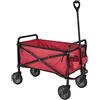 Amazon Basics Collezione Utensili da Giardino - Carrello da giardino, pieghevole, per esterni, con borsa di custodia, rosso