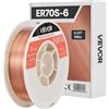 VEVOR Bobina Filo Acciaio per Saldatura, ER70S-6 da 0,8 mm e Peso di 4,5 kg, in Acciaio Dolce Senza Gas con Pochi Schizzi per Saldatura ad Arco in Tutte le Posizioni, Autoprotetto per Uso Esterno