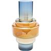 Kare Design vaso Phenom Multi, giallo blu, portafiori, centrotavola, decorazione casa, sala, studio, stile moderno liberty, 35cm (A)