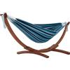 Vivere C8SPCT-34 Amaca Doppia Cotone con Solid Pine Arc Stand, Blue Lagoon, Multicolore, Blu