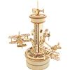 Robotime ROKR Puzzle 3D in Legno per Adulti, Kit Modello Fai-da-Te Carillon, Kit di Costruzione Autoassemblante, Aeroplano - Torre di Controllo