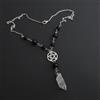 ZYWBWSSL Collana con pentagramma con perline gotiche Collana di cristallo Goth Wiccan Ciondolo Witchy Punk Gioielli Donna Dichiarazione Regalo Fascino Mistico