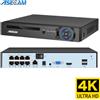 ASECAM Videoregistratore NVR 4k Ultra HD POE Onvif H.265 48V Telecamera IP con rilevamento facciale Sistema CCTV Telecamera di sorveglianza di sicurezza di rete P2P