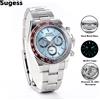 Sugess Diving Orologio da uomo Panda Cronografo meccanico automatico Pavone SL4801 Movimento Orologio da polso Lunetta in ceramica impermeabile Nuovo