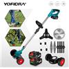 YOFIDRA Tagliaerba Elettrico 1500W Portatile Senza Fili, Trimmer per Erba, Attrezzo da Giardinaggio per Potatura e Taglio, Compatibile con Batteria Makita 21V