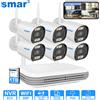 smar Sistema CCTV Wireless Smar, Kit Telecamera Wifi 3MP/5MP HD, Sicurezza Audio, Rilevamento del Corpo Umano, Set di Videosorveglianza IP 8CH NVR ICSEE