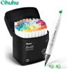 Ohuhu Honolulu 72 colori pennarelli set pennarelli per alcol artistici riutilizzabili doppia punta schizzi disegno manga materiale scolastico d'arte