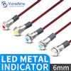 VaneAims 6mm Indicatore LED in metallo Montaggio a pannello Lampada di segnalazione piccola Rosso Blu Giallo Verde Bianco 220V 24V 12V 6V 3V