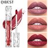 QIBEST Shimmer Lip Gloss Diamond Glitter Lip Tint Impermeabile Rossetto liquido opaco a lunga durata Rosso Viola Lipgloss Trucco donna