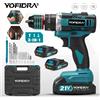 Yofidra Trapano elettrico a percussione YOFIDRA 25+3 livelli di coppia, portatile, senza fili, 3 in 1, per lavorazione del legno, compatibile con batteria Makita 21V.