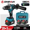ONEVAN 13MM 650N.M Trapano a percussione elettrico senza spazzole 20 + 3 coppia cacciavite a batteria trapano utensile elettrico per Makita 18V batteria Pin