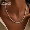 e-Manco EManco Collana a Catena in Corda 2/3/4/5MM, Colore Argento, Acciaio Inossidabile, Resistente all'Acqua, Gioielli per Uomo e Donna