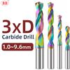 BB carburo trapano 3xD DLC rivestimento raffreddamento esterno lavorazione CNC per alluminio rame diametro 1.0mm ~ 9.6mm BC2055
