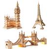 rolife Kit Puzzle 3D in Legno Robotime, Set Fai-da-Te Tower Bridge e Big Ben, Modello della Torre Eiffel, Decorazione per Casa, Regalo di Compleanno