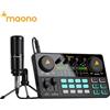 MaonoCaster AM200-S1 Interfaccia Audio, Kit Scheda Audio per Studio Podcast con Microfono per Streaming Live, Registrazione YouTube, PC/Telefono