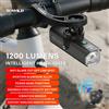 TOWILD CL1200 Luce Intelligente per Bicicletta con Telecomando, Batteria da 5000mAh Ricaricabile Tipo-C, Faro per Bici da Strada e MTB IPX6