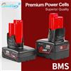 Waitley Batteria Waitley 12V 6Ah 9Ah agli ioni di litio per utensili elettrici Milwaukee 12V M12, trapano a batteria, batterie agli ioni di litio 48-11-2402