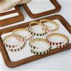 Marka Bracciali in acciaio inossidabile con zirconi multicolori lucidi per donna Bracciale rigido da donna di lusso impermeabile placcato oro 18 carati