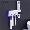 NONE Portaspazzolino Dispenser di dentifricio energia solare bagno scatola di immagazzinaggio spazzolino portaoggetti multifunzione carica USB