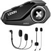 Lexin-G2P Interfono per moto Auricolare per casco Bluetooth Fino a coppia 6 ciclisti e design con pulsanti grandi Modello intercambiabile Shell 120KM/H