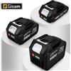 Gisam Batteria agli ioni di litio ricaricabile da 18 V, 22500 mAh, 15000 mAh, con indicatore di carica, per utensili elettrici Makita