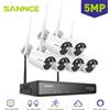 SANNCE 6PCS 5MP Wifi Camera IP Outdoor 10CH NVR Audio bidirezionale Wireless Audio Video Security Surveillance Kit telecamere