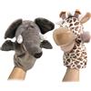 kimtime Morbido Peluche Animale Giocattolo Educativo per Bambini Leone Elefante Scimmia Giraffa Tigre Coniglio Kawaii Marionetta da Dito