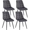 GrandCA HOME Un set di 4 sedie da pranzo moderne e minimaliste, sedile imbottito in velluto, gambe in ferro, sedia nordica per cucina, soggiorno/sala da pranzo, ristorante