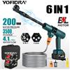 Yofidra Idropulitrice ad alta pressione YOFIDRA 200Bar senza spazzole con pistola ad acqua per auto + secchio per lavaggio giardino, pistola a spruzzo compatibile con batteria Makita 21V.