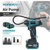 Yofidra Pompa di aria elettrica Gonfiatore per pneumatici Display digitale ad alta pressione Strumento multifunzione per compressore d'aria per auto per Makita 18V Batteria Pin